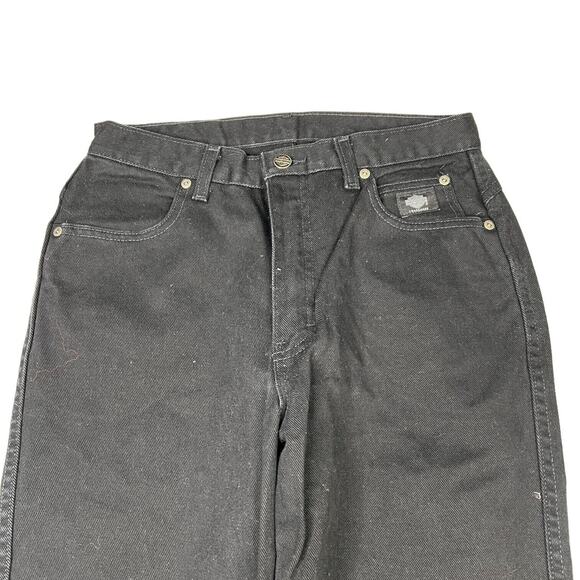 Harley Davidson VTG 90s High Waisted Tapered Mom Jeans Black Womens 10 - Picture 3 of 5
